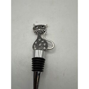 Sparkling Cat Wine Bottle Stopper Rhinestone Embellished Barware Accessory